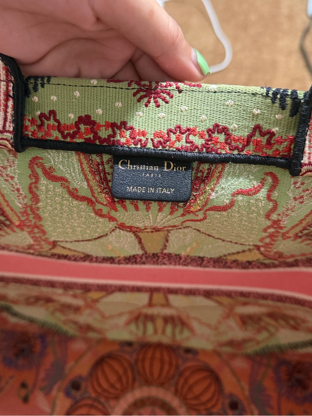 Christian Dior Large Book Tote Pink Multicolor Embroidery - Picture 7 of 8